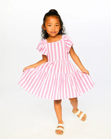 Candy Stripe Flutter Dress