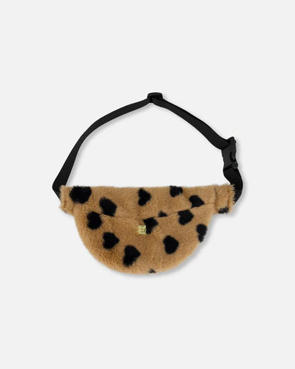 Faux Fur Heart Printed Crossbody