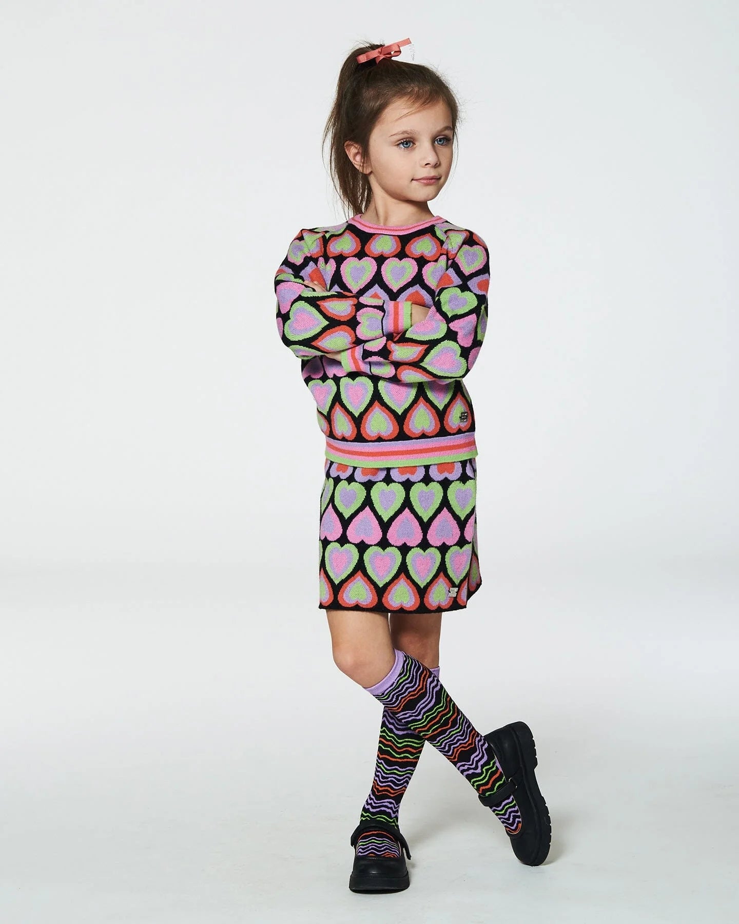 I 'Heart' Multicolored Skirt Set