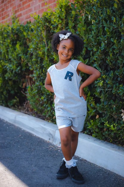 Rocking Grey Rhinestone Short Set